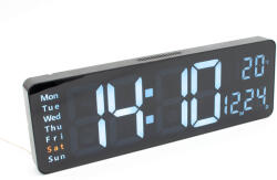 Kleiber LNC-50 Digitális óra, ébresztőóra funkcióval, távirányítóval - FEHÉR