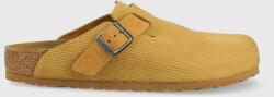 Birkenstock papuci din piele Boston bărbați, culoarea maro, 1025647 9BYX-KLM014_88X