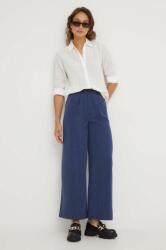 Answear Lab pantaloni femei, culoarea albastru marin, lat, high waist BMYX-SPD00G_59X
