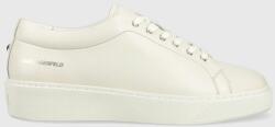 Karl Lagerfeld sneakers din piele FLINT culoarea alb, KL53320 9BYX-OBM0HS_00X
