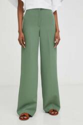 Answear Lab pantaloni femei, culoarea verde, drept, high waist BMYX-SPD012_77X