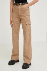 Answear Lab pantaloni femei, culoarea bej, drept, high waist BMYX-SPD016_80X