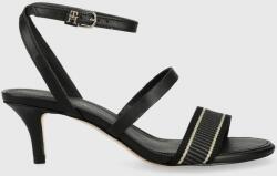 Tommy Hilfiger sandale WEBBING MID HEEL culoarea negru, FW0FW07276 9BYX-OBD04I_99X