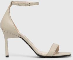 Calvin Klein sandale de piele GEO STILETTO SANDAL culoarea bej, HW0HW01610 9BYX-OBD01Y_01X