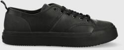 Calvin Klein sneakers din piele LOW TOP LACE UP LTH culoarea negru, HM0HM01045 9BYX-OBM00B_99X