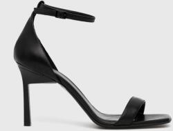 Calvin Klein sandale de piele GEO STILETTO SANDAL culoarea negru, HW0HW01610 9BYX-OBD01Y_99X