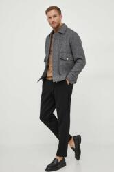 Sisley gyapjú keverék dzseki szürke, átmeneti, oversize - szürke 50