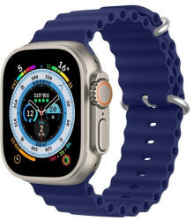 Apple Watch 1-6, SE, SE (2022) (38 / 40 mm) / Watch 7-8 (41 mm), szilikon pótszíj, állítható, hullámos kialakítás, Dux Ducis, sötétkék - tok-shop