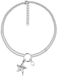 Ekszer Eshop 925 ezüst bokalánc - tengeri csillag, tenyésztett gyöngy, dupla lánc