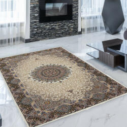 Bakhtar Perzsa szőnyeg bézs Kerman 140x200 prémium perzsa gépi szőnyeg akrilból (872375C140200)