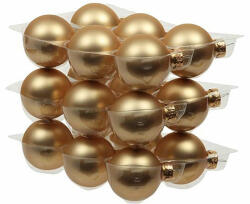 Üveg karácsonyfadísz gömb, arany színű matt, 4cm 18db