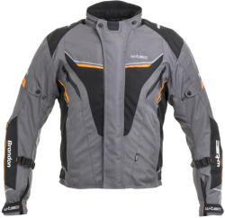 W-Tec Férfi motoros kabát W-TEC Brandon fekete-szürke-narancssárga 4XL (21023-4XL-2)