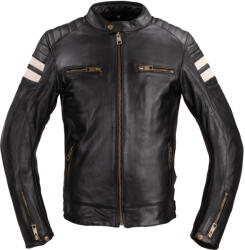 W-Tec Motoros bőrkabát W-TEC Stripe XL fekete bézs csíkokkal (24379-XL)