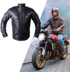 W-Tec Bőr motoros kabát W-TEC Valebravo fekete XL (24769-XL)
