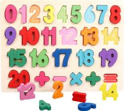 Puzzle incastru din lemn cu numere si operatii aritmetice 2 (101952)