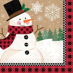 Amscan Șervețele de Crăciun - Omul de zăpadă 33 x 33 cm