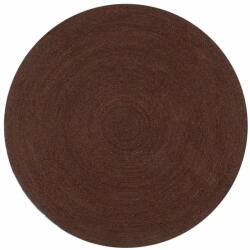 vidaXL barna kézzel font kör alakú jutaszőnyeg 90 cm 133671