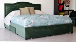  Pat 160x200 cm Terasino Crem cu 4 sertare Tapitat Catifea Somiera Inclusa (cod D3-01) (C550-7735)