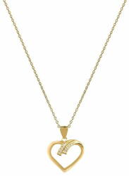  Beneto Aranyozott ezüst nyaklánc szívvel AGS1138/47-GOLD (lánc, medál)