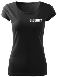 DRAGOWA ДАМСКА Тениска с надпис security, черен (21491)