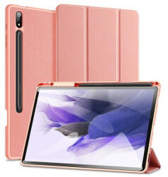 Samsung Tab S9 Plus 12.4 / Tab S10 Plus 12.4 SM-X810 / X816B / X820 / X826B, mappa tok, Trifold, érintőceruza tartó, Dux Ducis Domo, rózsaszín - tok-shop