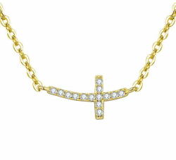  Beneto Aranyozott ezüst nyaklánc kereszttel AGS546/47-GOLD - mall