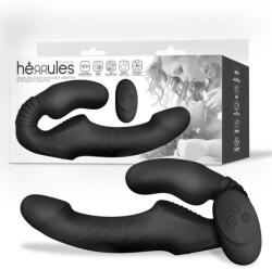 Herrules Strapless Strap-On Double Vibrator with Remote Control Black