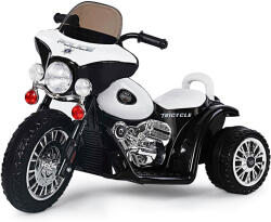 Hollicy Motocicleta electrica pentru copii, POLICE JT568 35W STANDARD, Alb Negru