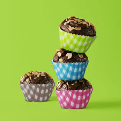 Family Muffin papír szett - kockás - 100 db / csomag Family 57168S (57168S) - globalsales