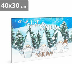 Family LED-es fali hangulatkép - "Let it snow" - 2 x AA, 40 x 30 cm Family 58479 (58479) - globalsales