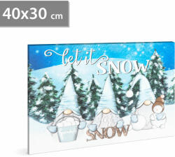 Family LED-es fali hangulatkép - "Let it snow" - 2 x AA, 40 x 30 cm Family 58479 (58479)