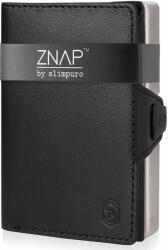 Slimpuro ZNAP, portofel subțire, 8 cărți, compartiment pentru monede, 8, 9 × 1, 5 × 6, 3 cm (L × Î × l), protecție RFID (ZNAPBlackNickle8) (ZNAPBlackNickle8)
