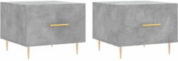 vidaXL 2 db betonszürke szerelt fa dohányzóasztal 50 x 50 x 40 cm 829373