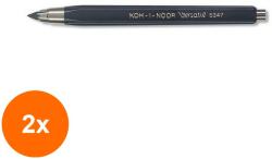 KOH-I-NOOR Set 2 x Creion Mecanic, Plastic, cu Ascutitoare, 5.6 mm, Negru (HOK-2xKH-K5347-N-5)