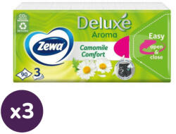 Zewa Deluxe Camomile Comfort 3 rétegű papírzsebkendő (3x90 db) - pelenka