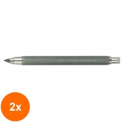 KOH-I-NOOR Set 2 x Creion Mecanic Metalic cu Ascutitoare, 5.6 mm, Verde, Koh-I-Noor (HOK-2xKH-K5340-VE-MP3)