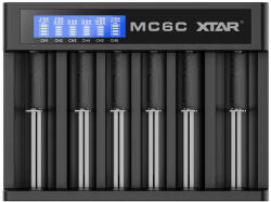 XTAR MC6C 6 csatornás Li-Ion USB-s akkumulátor töltő