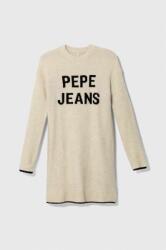 Pepe Jeans gyerek ruha gyapjúkeverékből bézs, mini, oversize - bézs 176