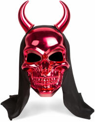 Family Fényes koponya maszk - piros ördög - felnőtt méret - 16 x 30 cm Family 58185B (58185B)