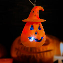 Family Halloween-i LED lámpa - felakasztható - narancs / fekete - elemes Family 58116 (58116)