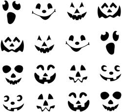 Family Halloween-i fólia matrica szett - fekete tök arcok - 16 db / csomag Family 58131E (58131E)