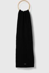 Calvin Klein gyapjú sál fekete, melange - fekete Univerzális méret