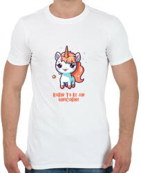 printfashion Born to be an unicorn - Férfi póló - Fehér (14182265)