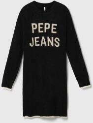 Pepe Jeans gyerek ruha gyapjúkeverékből fekete, mini, oversize - fekete 164