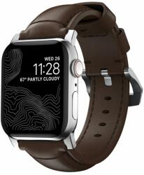 NOMAD Curea din piele naturala NOMAD Traditional Band compatibila cu Apple Watch 4/5/6/7/8/SE/Ultra 42/44/45/49mm Brown/Silver (NM1A4RST00)