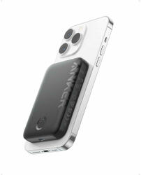 Anker Baterie externa magnetica wireless Anker 321 MagGo, 5000 mAh, USB-C, pentru seria iPhone 12/13/14, Negru