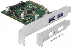 Delock PCI Express x4 kártya - 2 x külső USB 3.1 Gen 2 A-típusú hüvely v2 (90298)