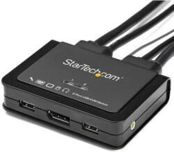 StarTech 2 Port USB 4K60Hz DisplayPort KVM Switch with Built-In Cables (SV211DPUA4K)