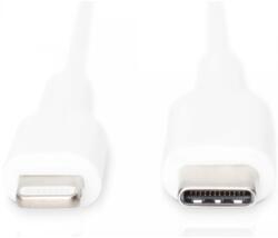ASSMANN USB 2.0 Type C Lightning Töltő/adatkábel Fehér 1m DB-600109-010-W (DB-600109-010-W)