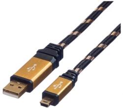 Roline USB Mini USB Átalakító Fekete-Arany 3m 11.02. 8823 (11.02.8823)